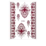 Red Lace Henna Tattoo Sexy Maroon Tattoo Stickers Waterproof India Mehndi Design Temporary Tattoos Finger Hand Tattoo for Women - Image 10