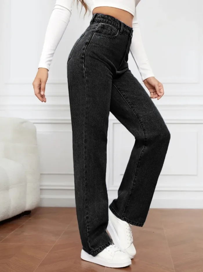 Retro Straight Jeans Women Fashion Washed Denim Pants High Waisted Cowboy Trousers Mom Baggy Jean 2024 Autumn Clothes Pantalones - Image 6