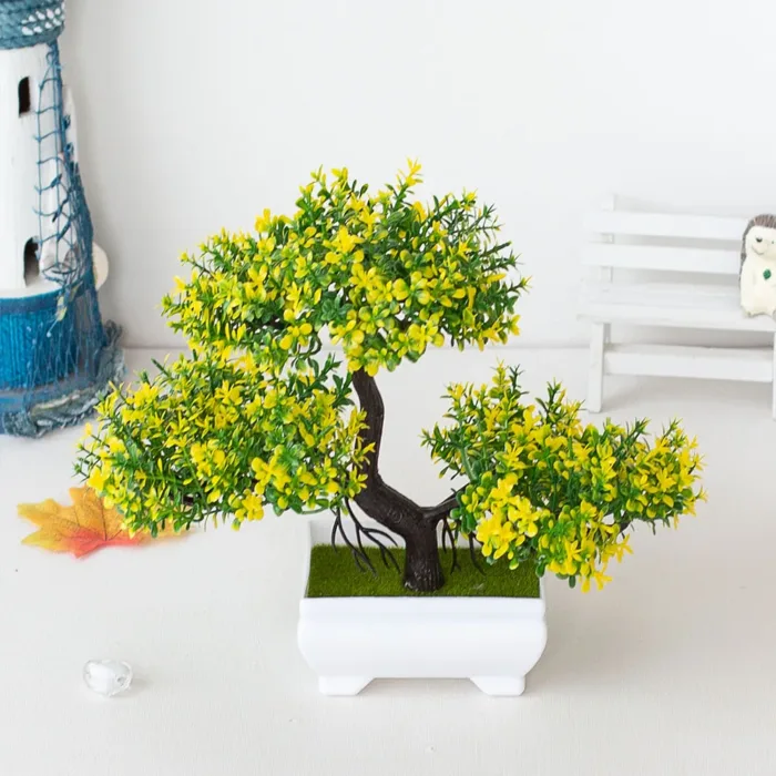 Artificial Plastic Plants Bonsai Small Tree Pot Fake Plant Potted Flower Garden Arrangement Ornaments Room Home Table Decoration - Image 18