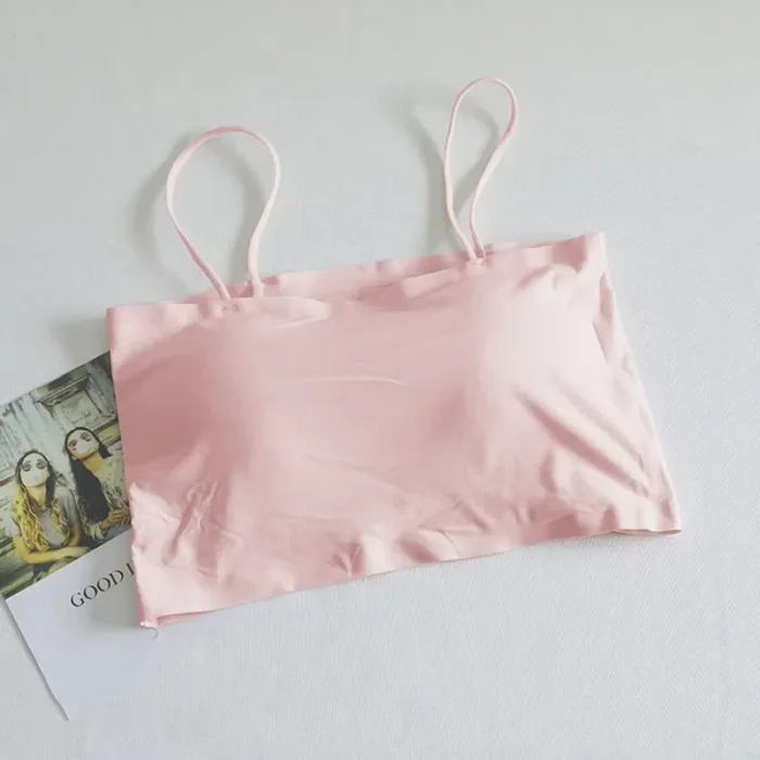 Ice Silk Sexy Push Up Bras For Women Crop Top Seamless Sling Tube Top Sleeveless Camisole Underwear Ladies Intimates Bralette - Image 8