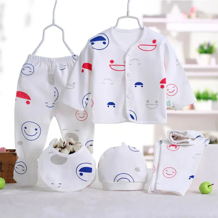 5Piece Sets Spring Autumn Newborn Girls Boy Clothes Casual Cartoon Cute Print Cotton Tops+Pants Baby Boutique Clothing BC1477-1 - Image 6
