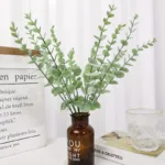 12/10PCS Eucalyptus Leaves Bunch Branch Artificial Plastic Plants Leaves Green Stems Wedding Faux Fake Flowers Cake DIY Decor - Image 5