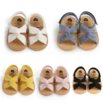 Breathable Summer Newborn Baby Girls Sandals Shoes Toddlers Simple Style Solid Color Soft Sole Shoes Outdoor Indoor Prewalker - Image 4