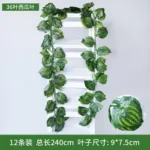 Artificial Grape Leaf Green Vine Sweet Potato Leaf Rattan Plastic Decor Ceiling Vegetable Fruit Orchard Outdoor Wedding Pendant - Image 37