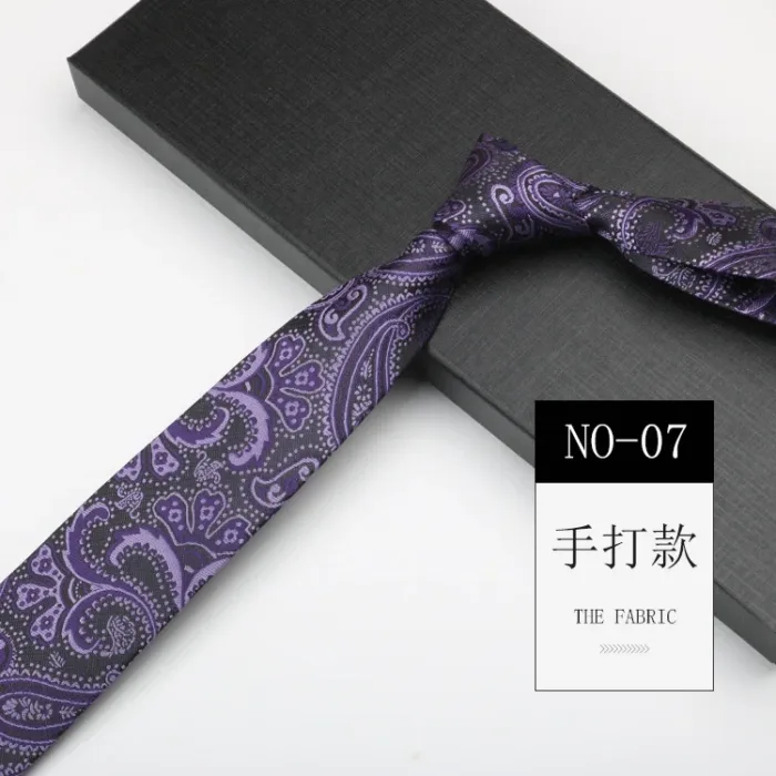 6cm Width Navy Paisley Neck Ties For Men Business Handmade Narrow Soft Polyester Neckties Trendy Fashion Shirt Suit Accessories - Image 14