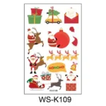 Christmas Tattoo Stickers Children Kids Cute Cartoon Transfer Face Arm Body Art Tattoo Decors Festival Party Makeup Decals - Image 9