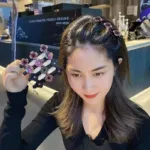 2023 New Fashion Sparkling Crystal Stone Braided Hair Clips 3 Flower Hair Accessory For Women Girls - Image 2