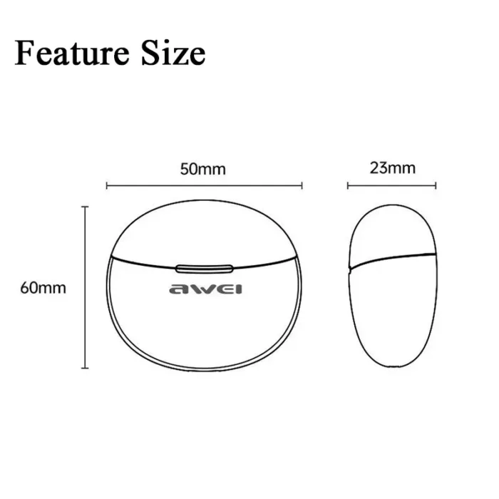 Awei T87 Earphone Bluetooth 5.3 Earbuds Wireless Bluetooth Earphones Touch Control Stereo Headset Waterproof Sport Headphones - Image 5