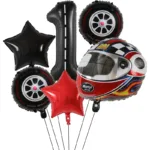 6PCS Motor Helmet Balloon Wheel Tire Racing Balloons Birthday Decor Boys Race car Dirt Bike Motorcross Hot Wheel Party Supplies - Image 4
