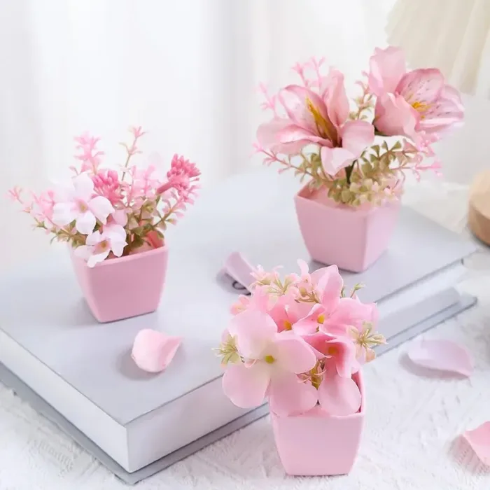 2024 Artificial Flower Potted Plant, Used Year-Round For Home, Bedroom, Study, Office Desktop Shelf Decoration - Image 2