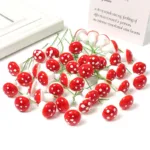 30/50pcs/Lot Mini Plastic Mushroom Artificial Flowers For Home Decor Christmas Ornaments New Year 2023 Cake Gifts Box Decoration - Image 8
