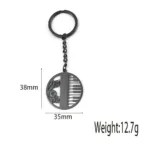 Musical symbol piano hollow style gold-plated keychain, silver and black stainless steel keychain, men's gift, family wear - Image 5
