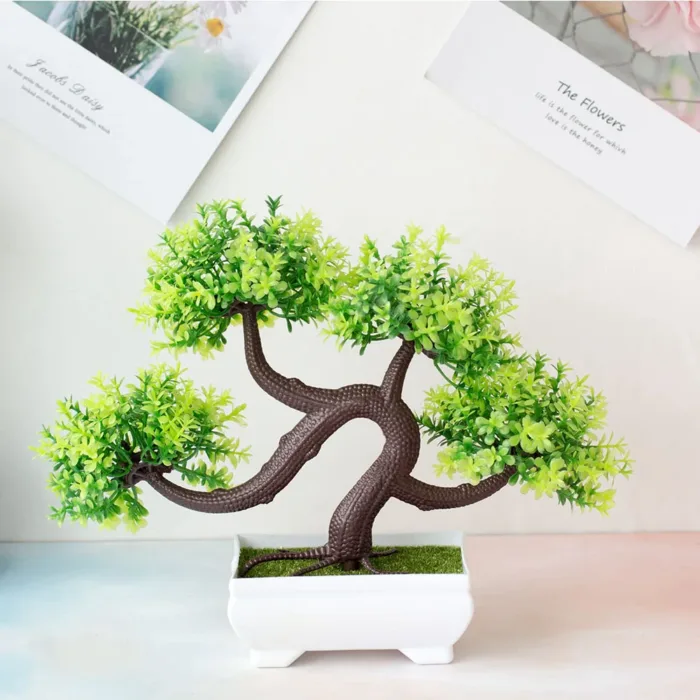 Artificial Plastic Plants Bonsai Small Tree Pot Fake Plant Potted Flower Garden Arrangement Ornaments Room Home Table Decoration - Image 22