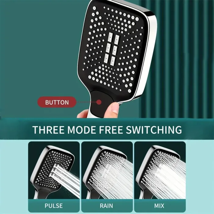 Adjustable Shower Head 3 Mode Rainfall Shower Large Flow Showerhead High Pressure Water Saving Shower Mixer Bathroom Accessories - Image 4