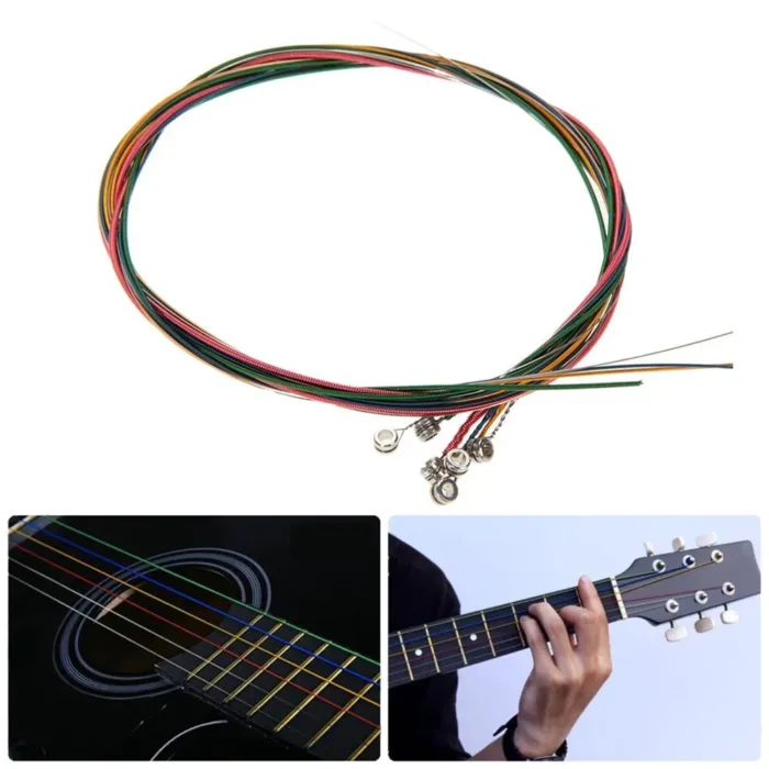 New Colorful Folk Guitar String Replacement Parts Acoustic Guitar Copper Core Strings Kit Musical Instrument Accessories 2023 - Image 1