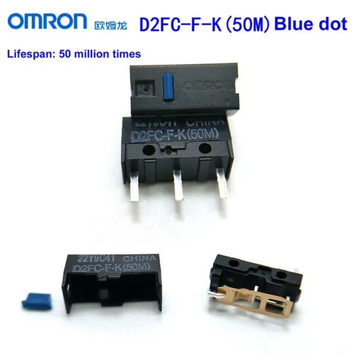 Original OMRN Mouse Micro Switch D2FC-F-K (50m) Blue Dot Compatible G series/Razer Mouse D2FC-F-7N 10M 20M Replacement Parts - Image 1