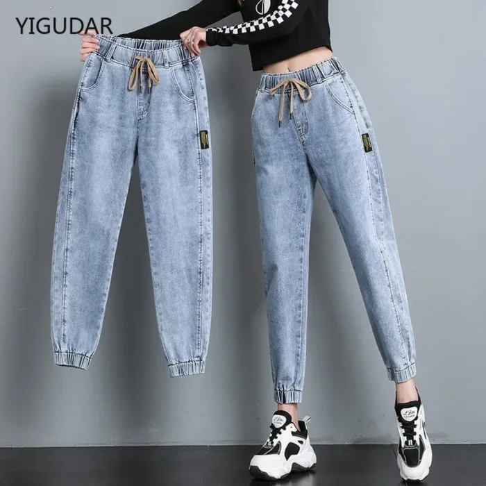 2024 Harem Pants Vintage High Waist Woman Jeans Ankle Length Mom Jeans Denim Pants for women clothes high waisted jeans - Image 1