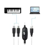 Audio cable Keyboard to PC USB MIDI Cable Converter PC to Music Keyboard Cord USB IN-OUT MIDI Interface Cable - Image 2