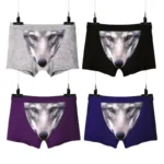 Boxer Men Underpants Modal Men's Wolf Panties Cartoon Animal Funny Boxers U Pouch Bulge Underwear Men  Lingerie Gift - Image 2