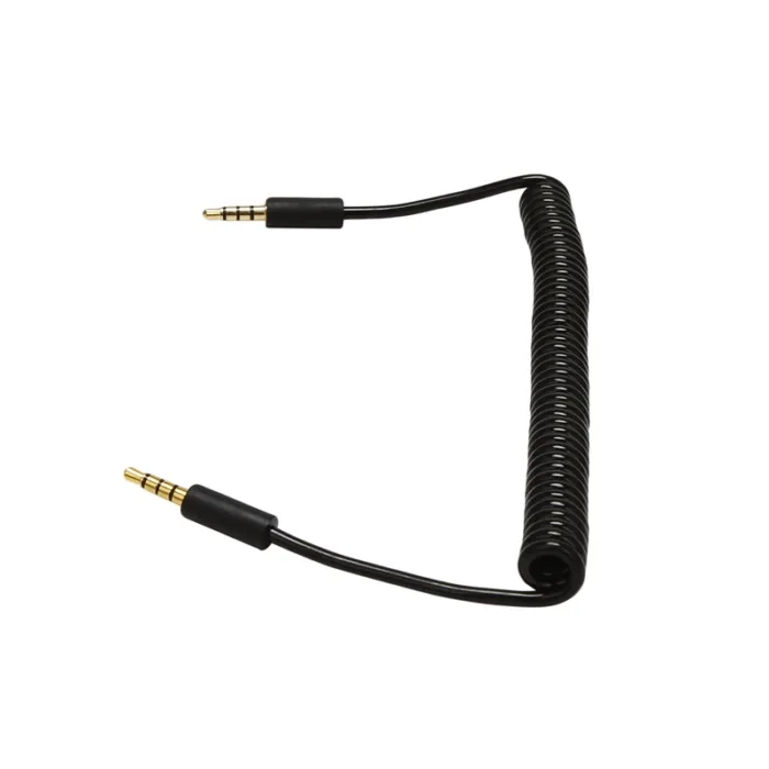 3.5mm Male to Male Jack 4 Pole Extension Aux Audio Coiled Spiral Cable 1.5M - Image 5