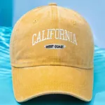 Fashionable Versatile Washed Letters Solid Color Embroidered Baseball Cap For Men Wide Brimmed Casual Sports Cap For Women - Image 12
