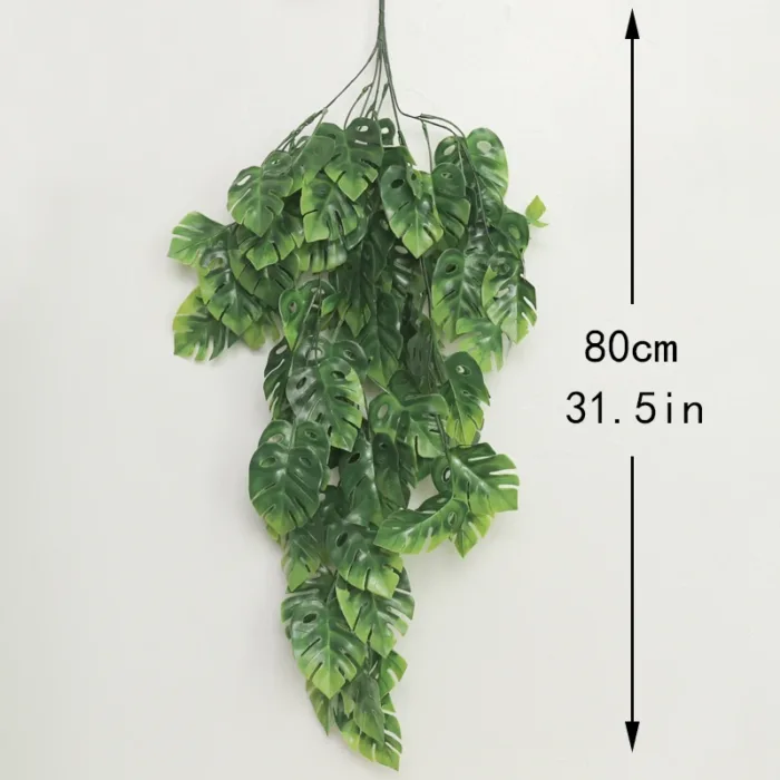 Palm Artificial Plants Plastic Vine Hanging Wall Fern Turtle Leaf Ivy Green Decoration for Wedding Home Party Living Room Store - Image 8