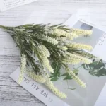 Artificial Lavender Autumn Flower White Foam Bridal Bouquet Plastic Fake Plant Grass For Christmas Home Wedding Table Decor - Image 14
