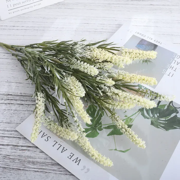 Artificial Lavender Autumn Flower White Foam Bridal Bouquet Plastic Fake Plant Grass For Christmas Home Wedding Table Decor - Image 14