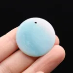 Amazonite Rose Quartz Jade Lapis lazuli Stone30MM Round Disc Pendant Charm For Jewelry MakingDIY Necklace Accessories Gift Party - Image 9