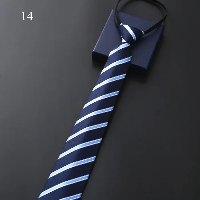 8Cm Daily Wear Lazy Zipper Cravat Necktie Accessories Men's Tie Jacquard Classic Fashion Wedding Party Gift Men Slim Skinny Tie - Image 15