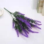 40cm Purple Provence Lavender Artificial Flowers Plastic Fake Plants Bridal Bouquet Indoor Outdoor Wedding Home Garden Decor - Image 5