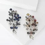 Rhinestone Flower Bouquet Brooches for Women Casual Office Party Coat Bag Decoration Accessories Pins Gifts - Image 2