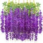 110cm Artificial Flowers Wisteria Vine Wholesale Trailing Fake Flower String For Home Wedding Party Decor Silk Wisteria Garland - Image 5