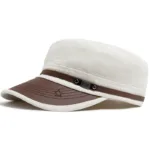 Flat Hat Women Fashion PU Leather Brim Men Baseball Cap Soft Cotton Cloth Casual Visor Trucker Hat Autumn Summer Adjustable - Image 8