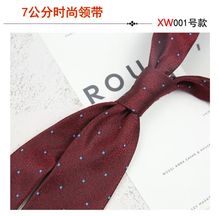 2024 New Korean 7cm Luxury Casual Neckties For Men Navy Brown Green Striped Neck Ties Formal Dress Suit Cravat Flower Red Tie - Image 31