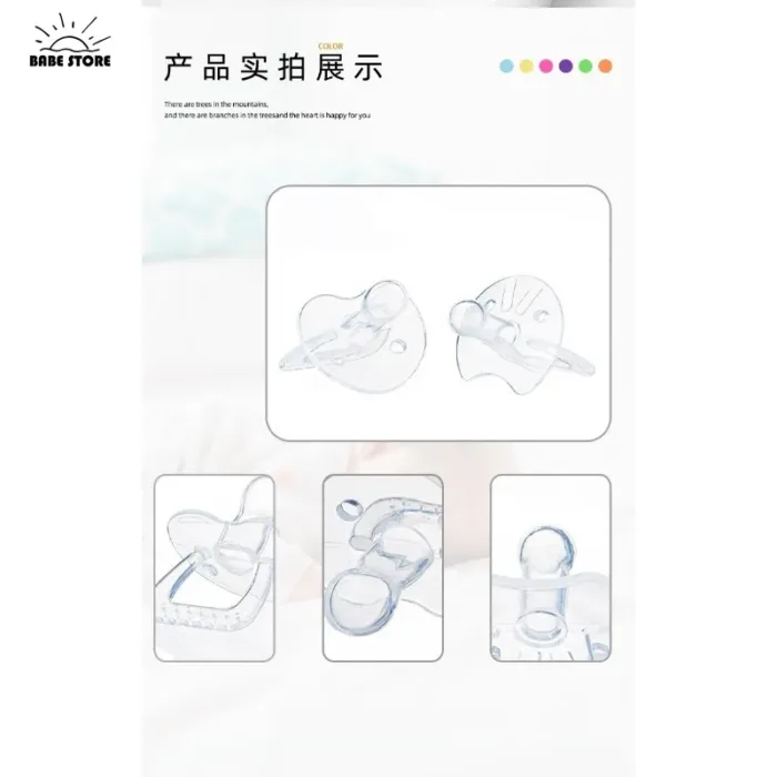 Pacifier Newborn Food Grade Kids Boy Girl Pacifier All Silicone Flat Head Round Head Baby Comfort Toy Baby Anti-cry Fake Nipple - Image 5