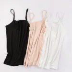 2024 New Women's Plain Sleeveless Top Ladies Stretch Strappy Camisole Vest Bottoming Shirts Nude Black White Lady Tank Top Vests