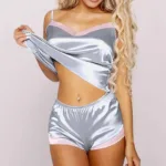 2024 Lace Pijama Dot Print Women's Pajama Sets V-Neck Stretch Satin Sexy Lingerie Sleepwear Pajamas Home Wear Nightwear Clothing - Image 7