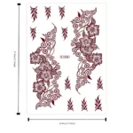 Red Lace Henna Tattoo Sexy Maroon Tattoo Stickers Waterproof India Mehndi Design Temporary Tattoos Finger Hand Tattoo for Women - Image 5