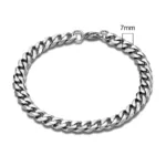 MKENDN 3-11mm Locomotive Men Punk Rock Stainless Steel Curb Cuban Link Chain Silver Color Bracelet For Women Biker Jewelry - Image 9
