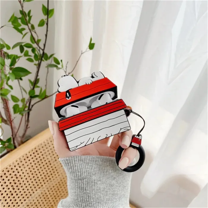 MINISO Snoopy Earphone Case for Airpods Pro 1 2 3 Cartoon Silicone Wireless Bluetooth Earbuds Protective Cover With Lanyard - Image 3