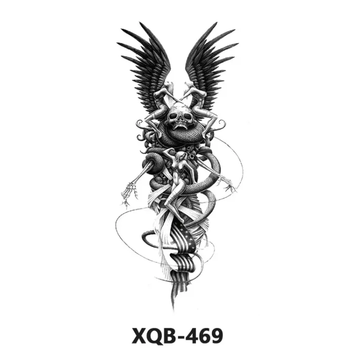 210 * 114mm Dragon, Snake, Lion Tattoo Sticker For Men And Women Black And White Color Transfer Printing Temporary Tattoos Art - Image 12