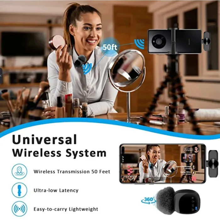 New R8 Wireless Lavalier Microphone Portable Audio Video Recording Mini Mic for iPhone Android Live Broadcast Gaming Phone Mic - Image 4