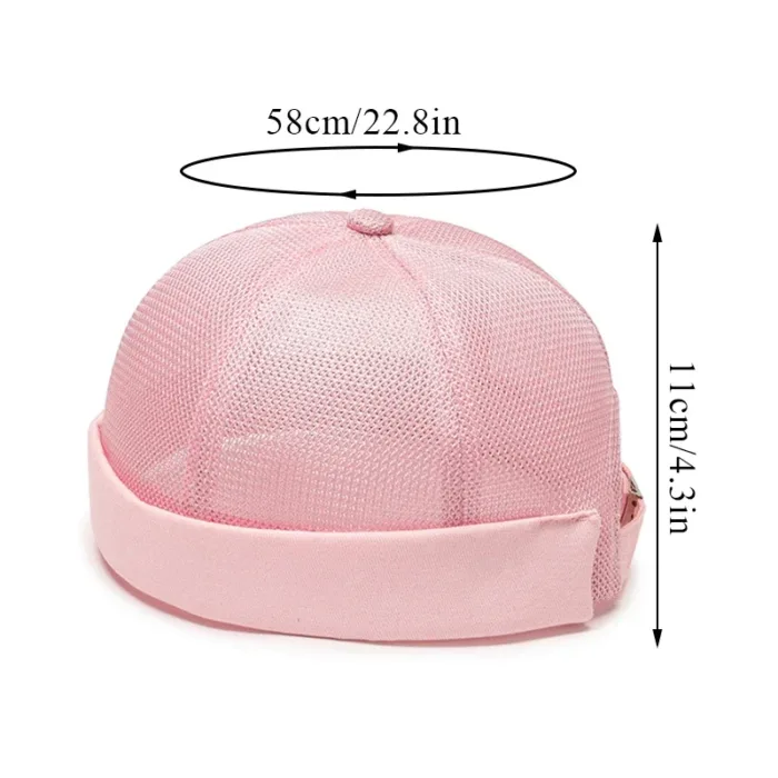 Full Mesh Quick Drying Caps Brimless Skullies Cap Beanie Hat Summer Women Men Caps Solid Color Hip Hop Street Docker Hats Gorras - Image 3