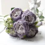30cm Rose White Peony Artificial Flowers Bouquet 5 Big Head and 4 Bud Cheap Fake Flowers for Home Wedding Decoration Indoor - Image 8