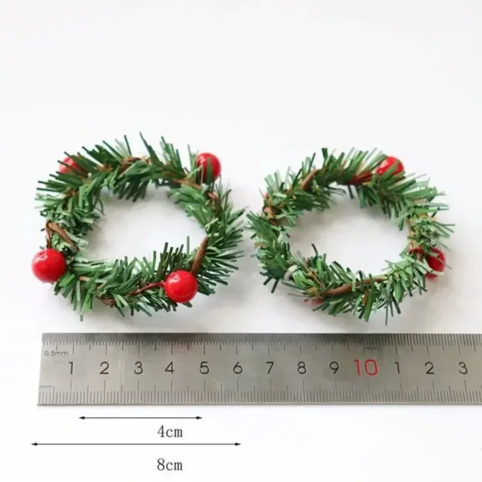 1pc Christmas Red Fruit PVC Pine Needle Napkin Ring Holders Xmas Table Decoration Home Wedding Banquet Hotel Table Sup - Image 6