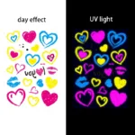 Luminous Temporary Tattoos Stickers Fluorescent Neon In Dark Illuminate Tattoo Elephant/Love Heart Shoulder Tattoo Party Sticker - Image 17