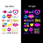 Luminous Temporary Tattoos Stickers Fluorescent Neon In Dark Illuminate Tattoo Elephant/Love Heart Shoulder Tattoo Party Sticker - Image 19
