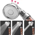 3 Functions High Pressure SPA Shower Head Water Saving Handheld Rainfall Bathroom Accessory Anion Filter Shower - Image 2