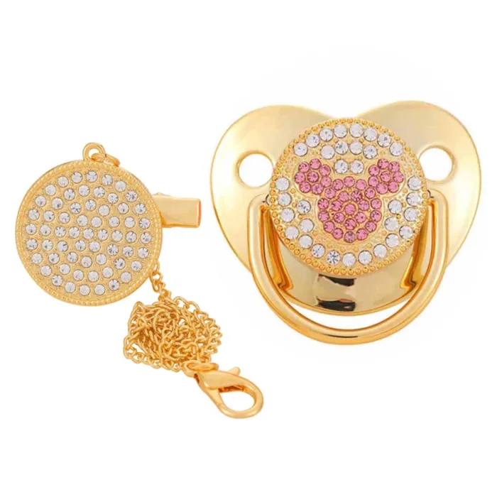 Luxury Crown Pacifier Clip Chain Set Baby Shower Gift Silicone Newborn Dummy Bpa Free Toddler Teether Zircon Baby Soother Nipple - Image 15